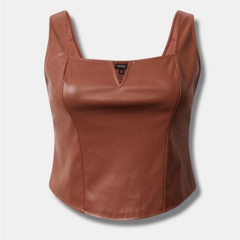 Torrid Faux leather cropped tank